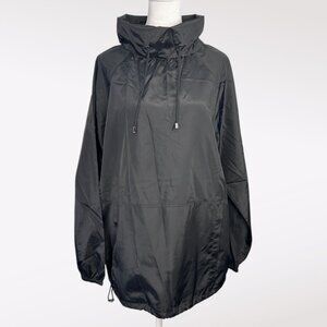 Tommy Hilfiger Black Windbreaker Jacket Spell Out Logo Nylon Pullover 90s Small